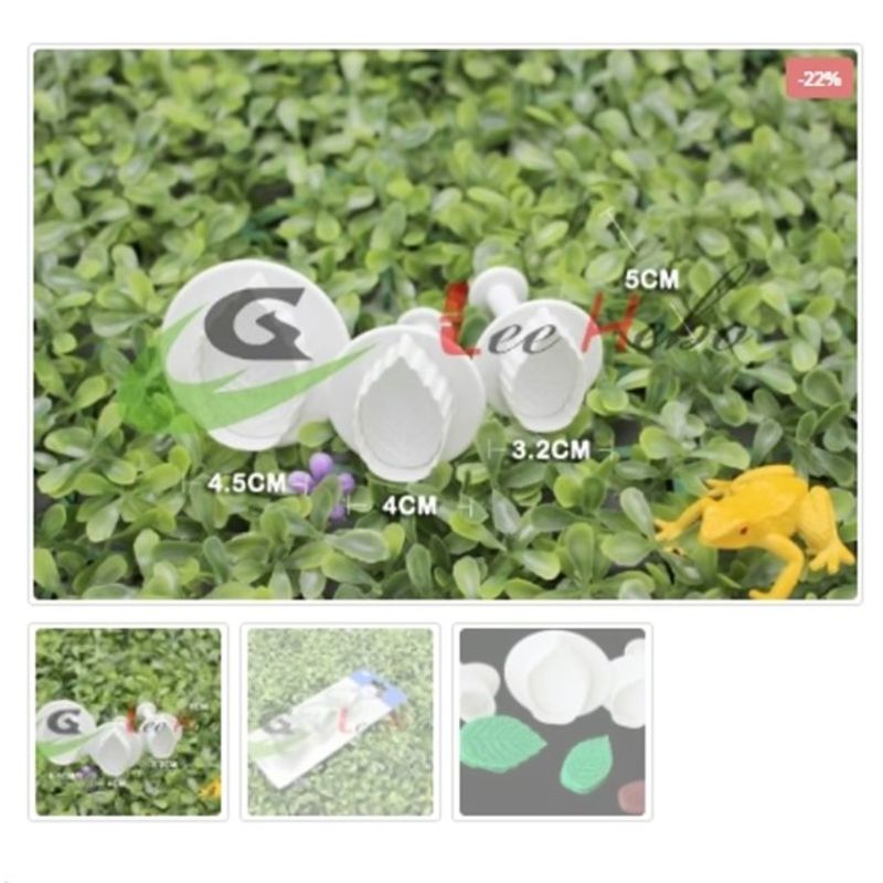 GENERICO - Cortador De Galletas 3 Piezas Plastico Figura Flor