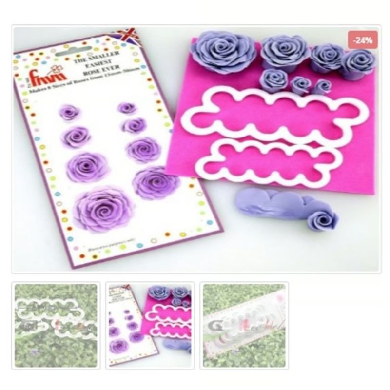 GENERICO - Cortador Galletas Plastico Para Rosa 3 Pcs