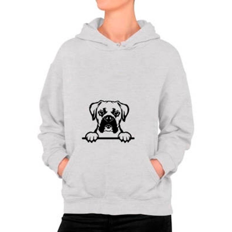 MARITEX - Poleron Estampado Perro Dog Boxer Moda Mujer