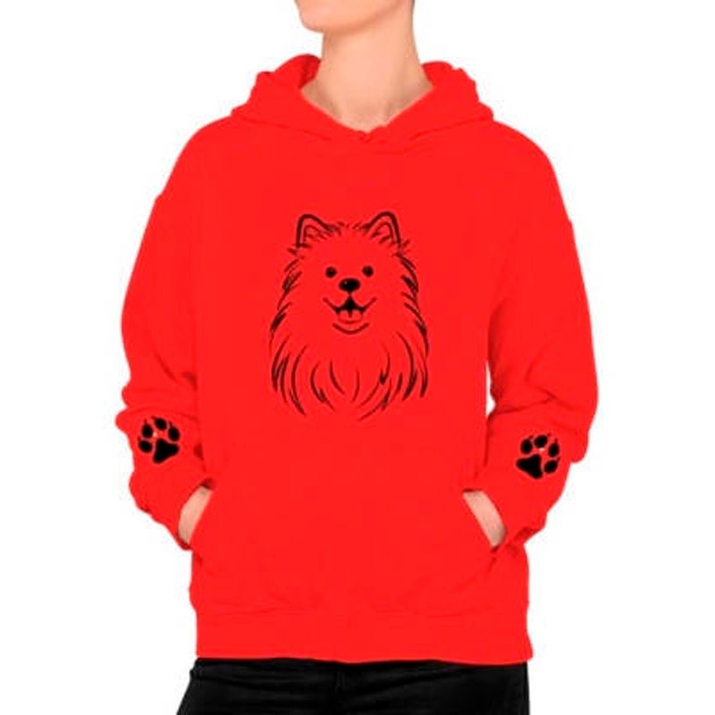 MARITEX - Poleron Estampado Perro Samoyedo Dog Moda Mujer