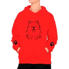 MARITEX - Poleron Estampado Perro Samoyedo Dog Moda Mujer