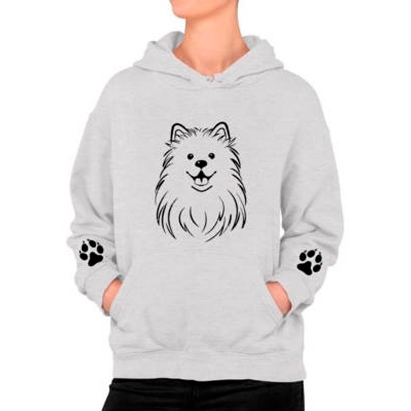 MARITEX - Poleron Estampado Perro Samoyedo Dog Moda Mujer