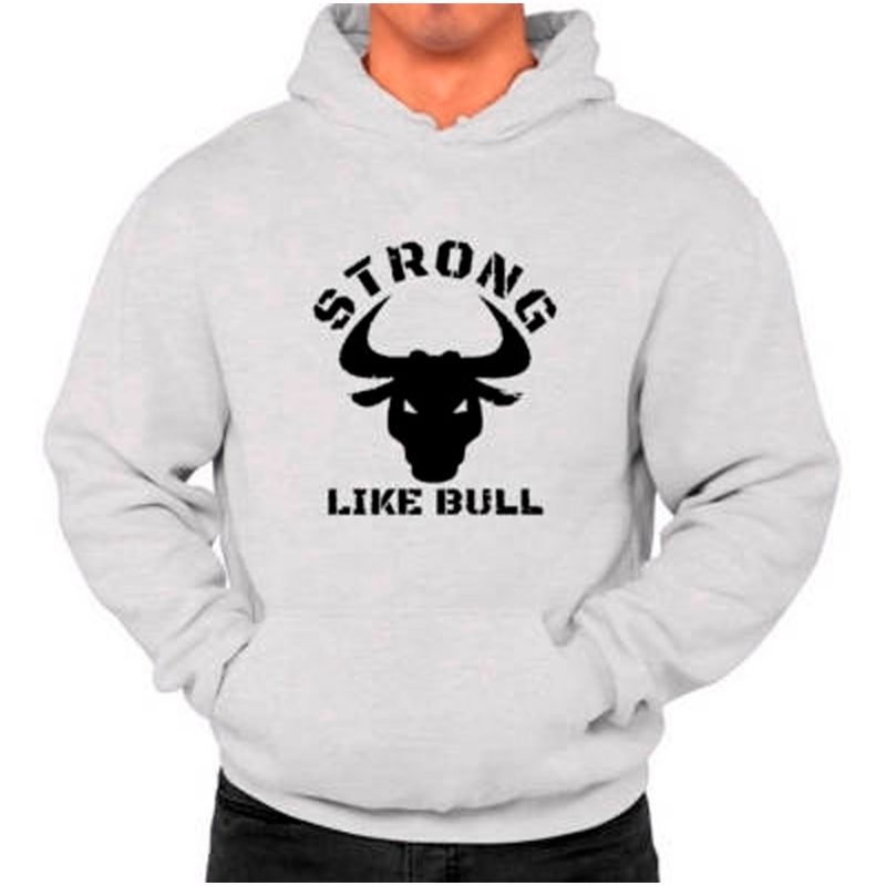 MARITEX - Poleron Estampado Strong Like Bull Toro Gym Moda Hombre