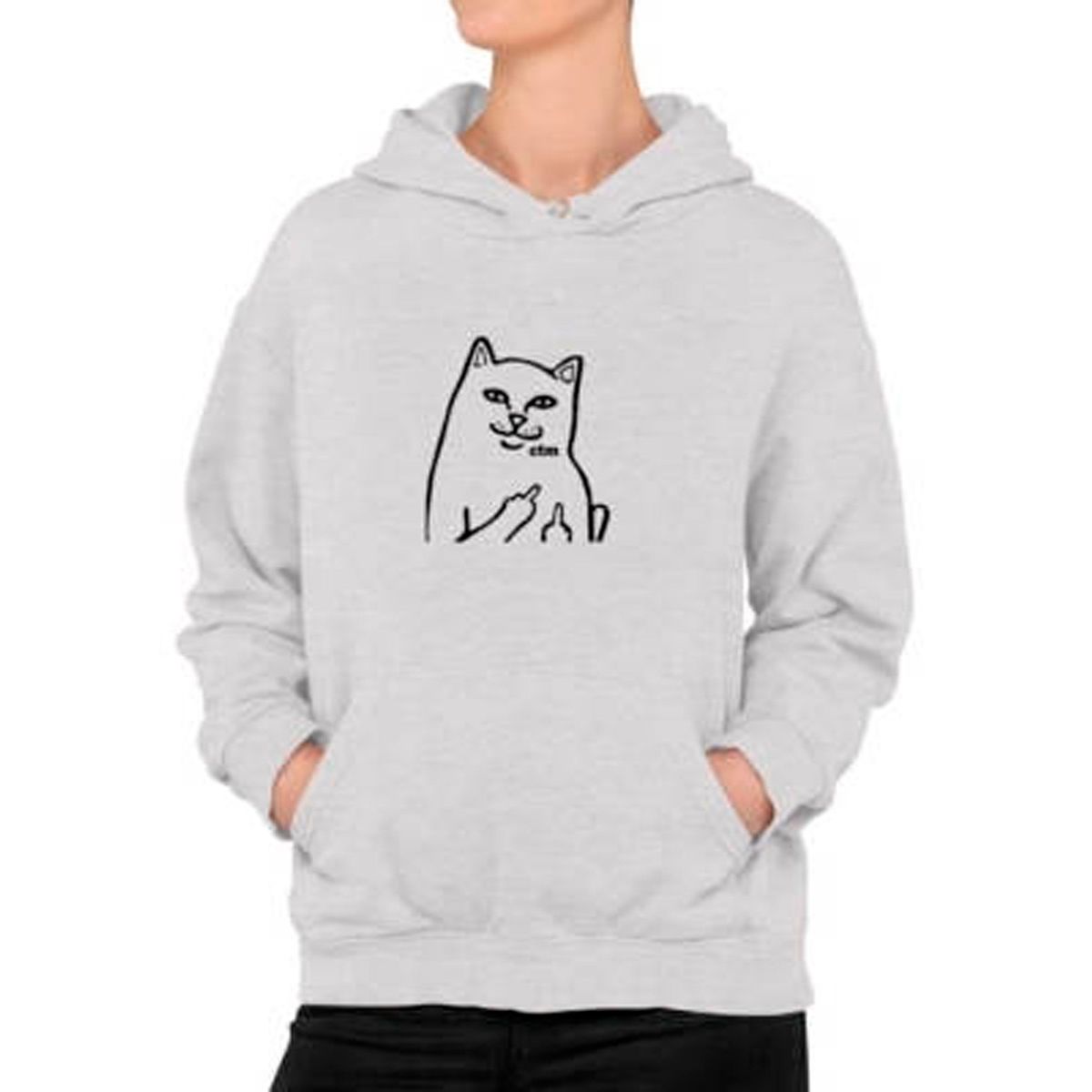 GENERICO - Poleron Gato Ctm Irreverente Gatito Cat Lover Divertido