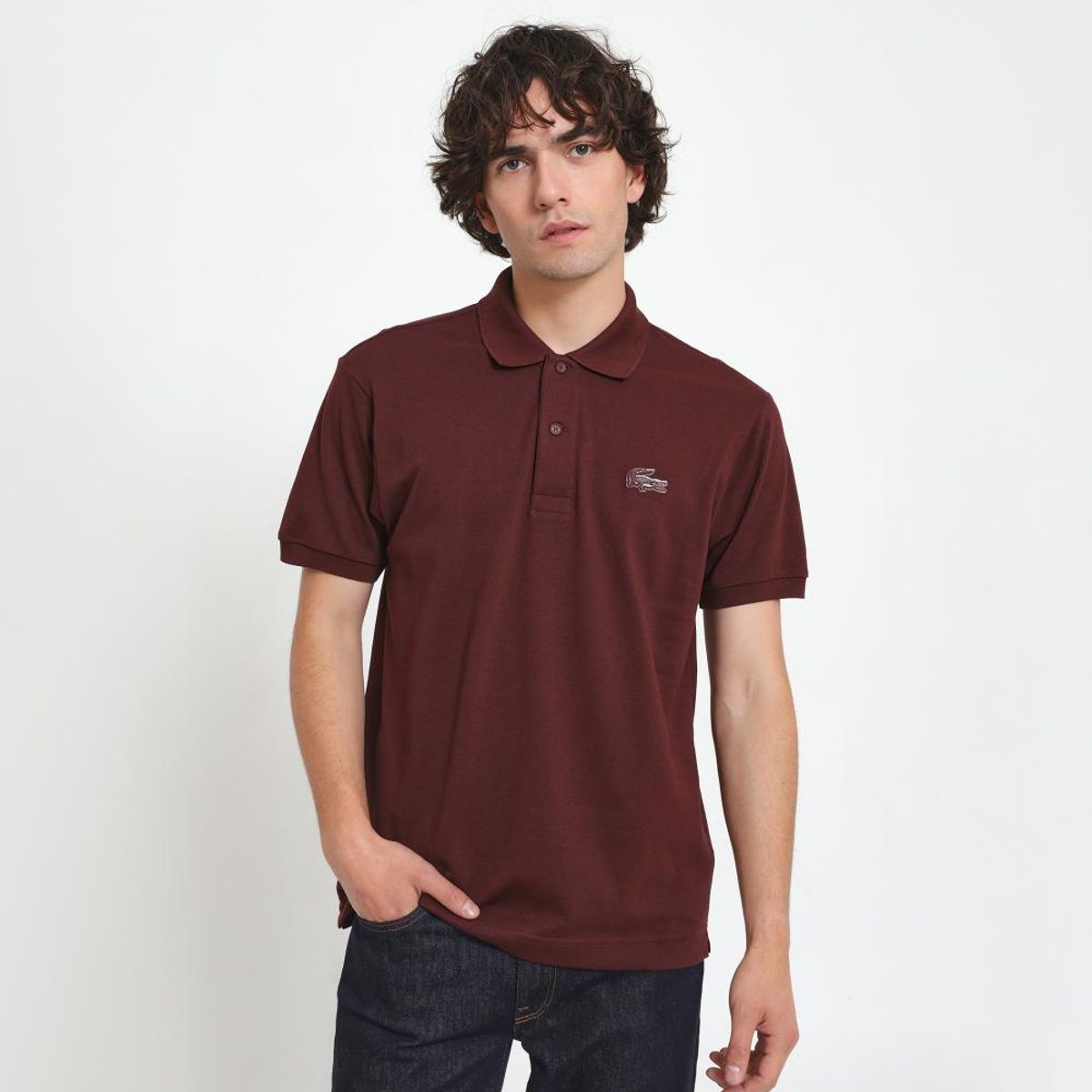LACOSTE - Polera Polo Algodón Hombre Lacoste PH2856 Burdeo