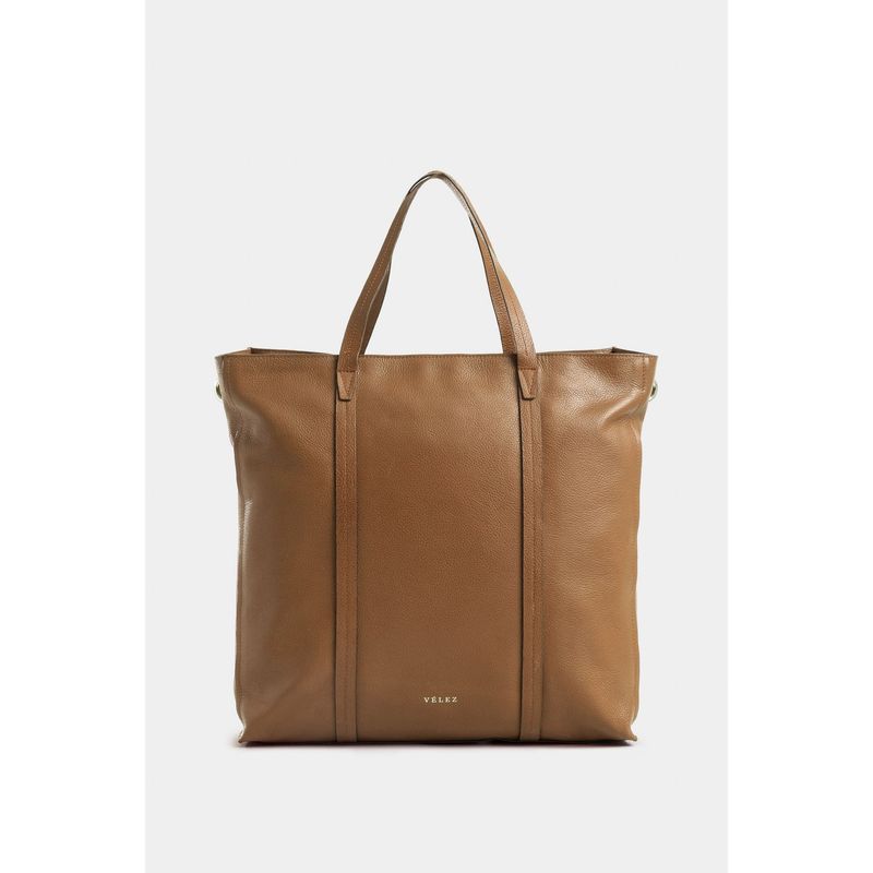 VELEZ - Vélez Shopping Geranio Cuero Mujer Cargadera Trenzada Miel