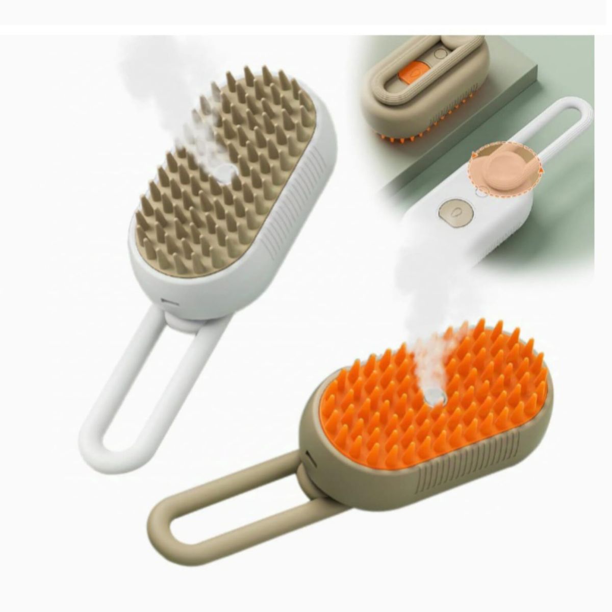 GENERICO - Set De 2 Cepillos A Vapor Para Gatos Y Perros Quita Pelos