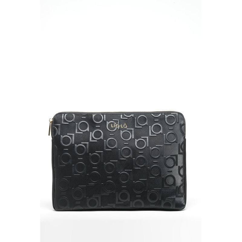 LIOLA - Bolso Computador Efecto Cuero Logo Liola, Negro Liola