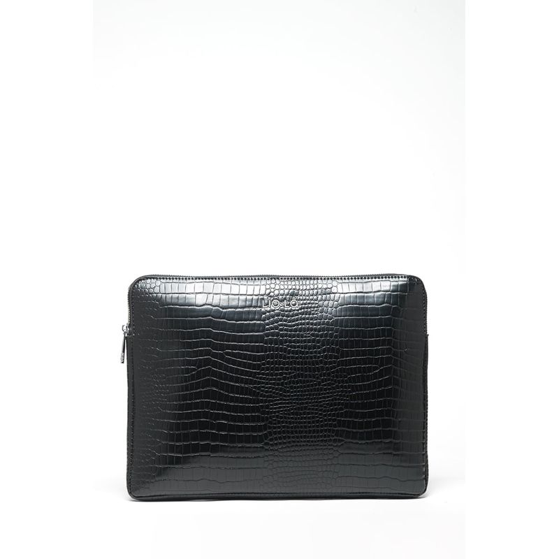 LIOLA - Bolso Computador Efecto Cuero Croco, Negro Liola