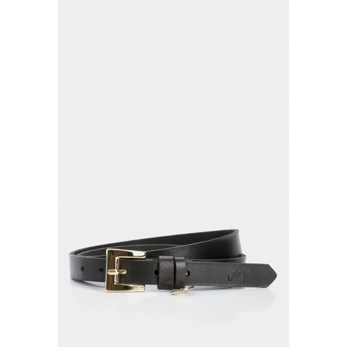 VELEZ - Vélez Cinturón Unifaz Coin De Cuero Delgado  Negro