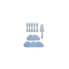 GENERICO - Juego De Platos Cubiertos Cumpleaños 11pcs Colores Surtidos