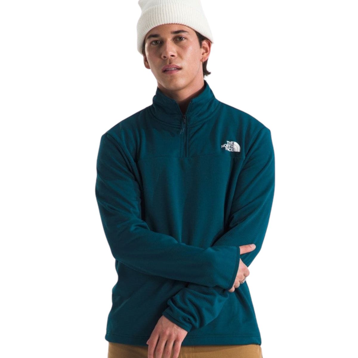 THE NORTH FACE - Polar Cedar Trail Grid 1/4 Zip Hombre Verde