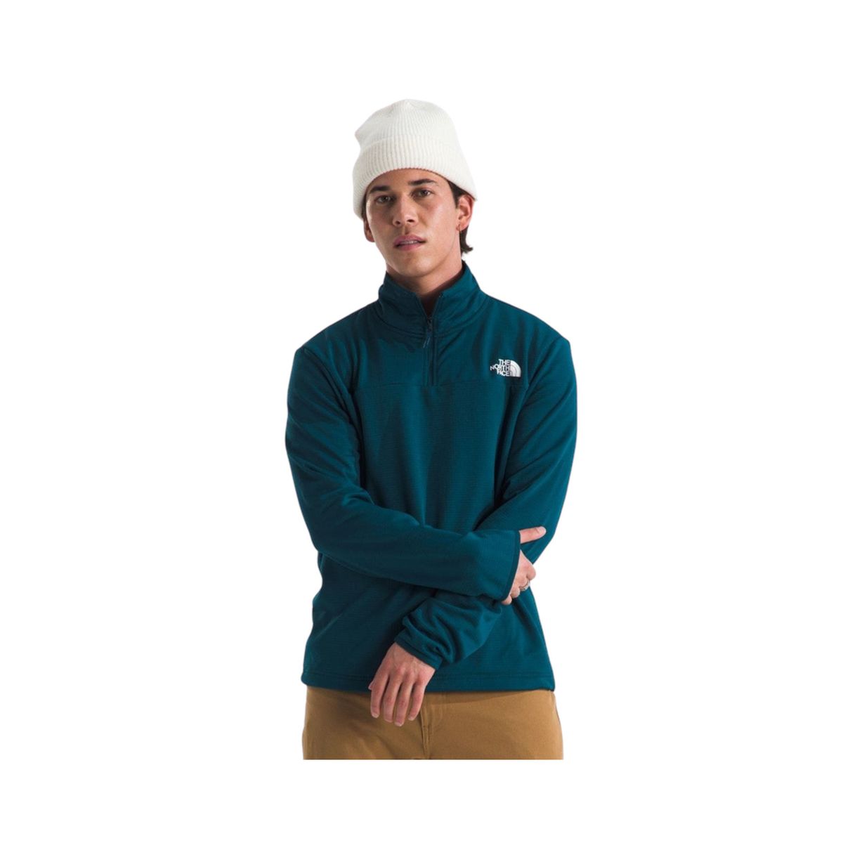THE NORTH FACE - Polar Cedar Trail Grid 1/4 Zip Hombre Verde