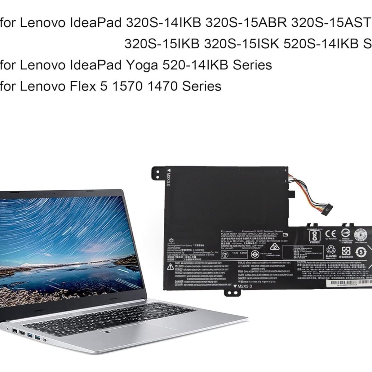 GENERICO - Bateria L15c3pb1 Para Lenovo Ideapad 320s-14ikb 320s-15abr