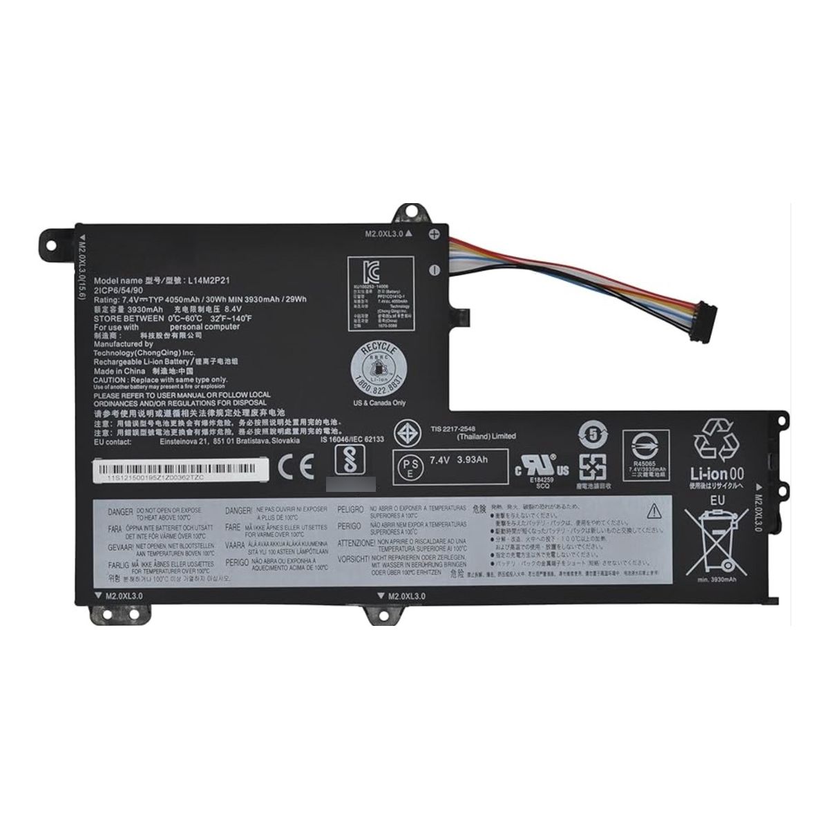 GENERICO - Batería L14m2p21 Para Lenovo Ideapad 300s-14isk