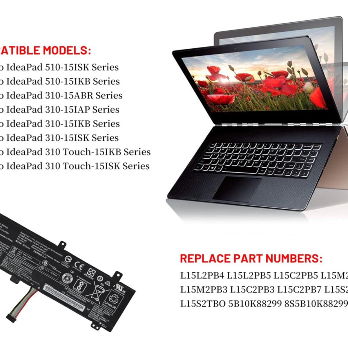 GENERICO - Bateria L15c2pb4 Para Lenovo Ideapad 310-14iap 310-14ikb