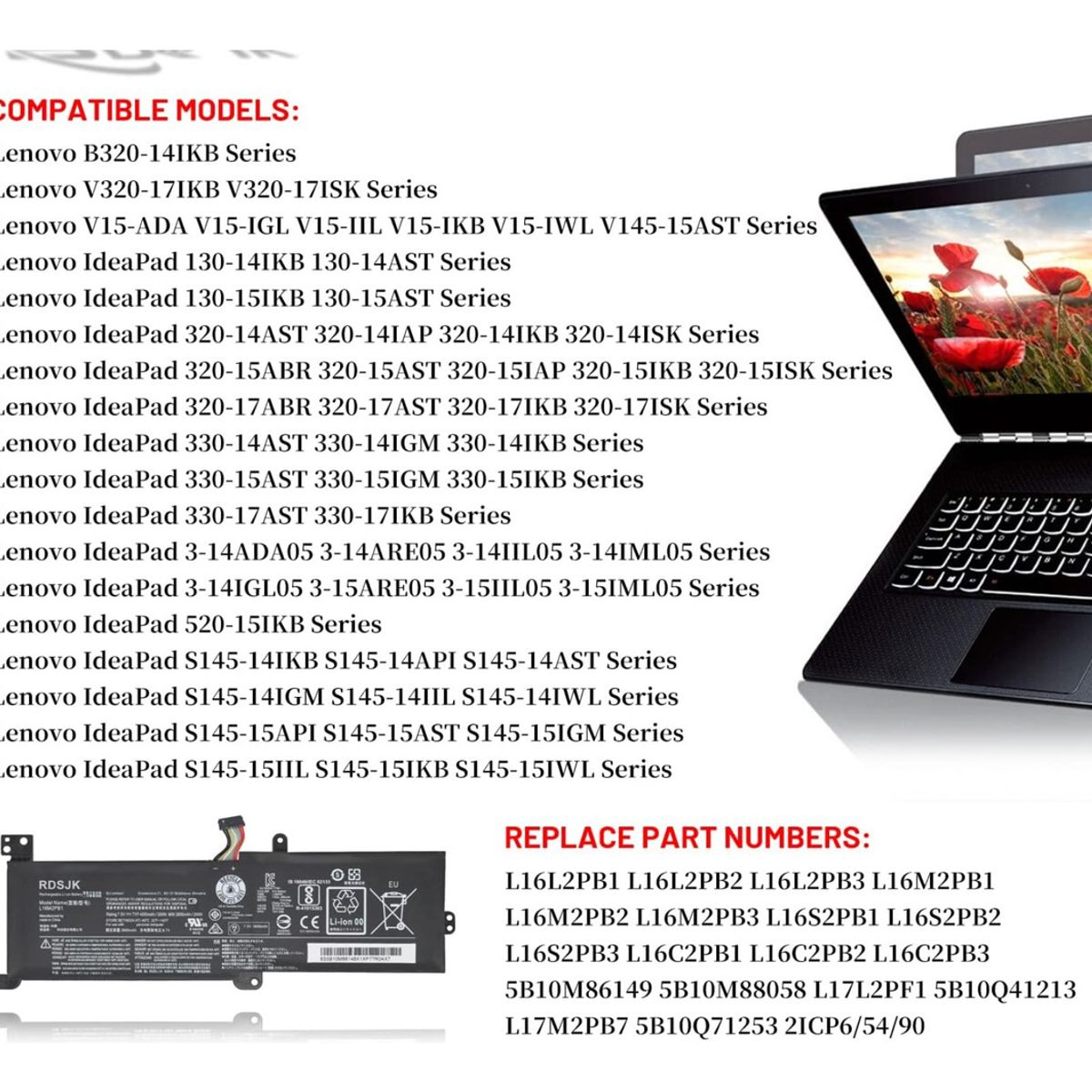 GENERICO - Bateria l16l2pb3 Para Lenovo Ideapad 330-14igm Series