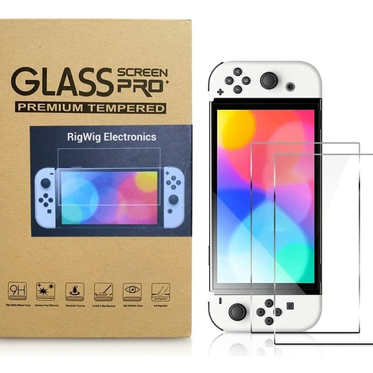 GENERICO - Pack 2 Vidrio Templado Para Oled Nintendo Switch Mica Lamina