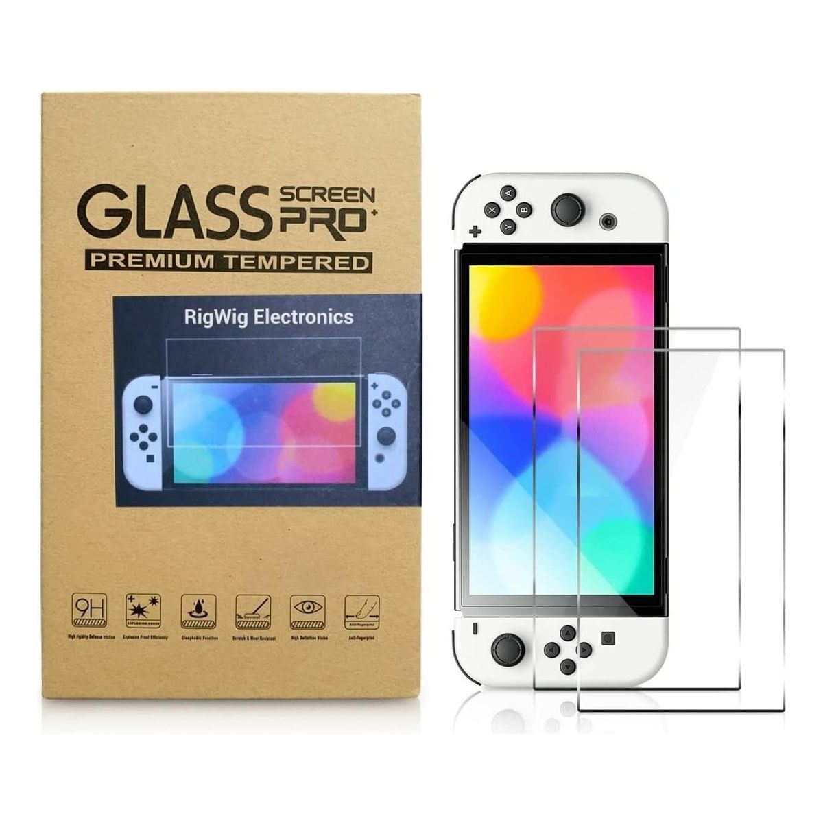 GENERICO - Pack 2 Vidrio Templado Para Oled Nintendo Switch Mica Lamina