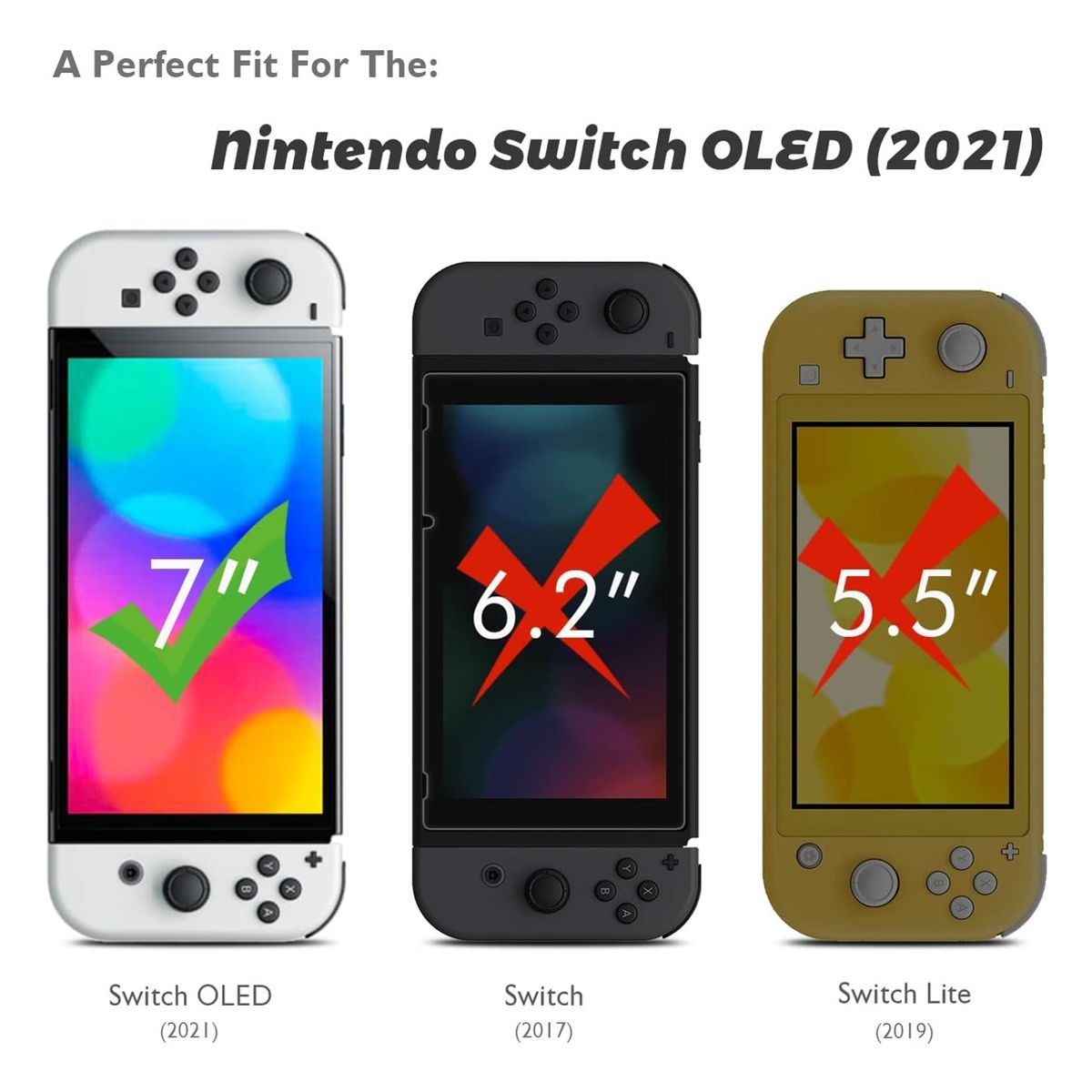 GENERICO - Pack 2 Vidrio Templado Para Oled Nintendo Switch Mica Lamina