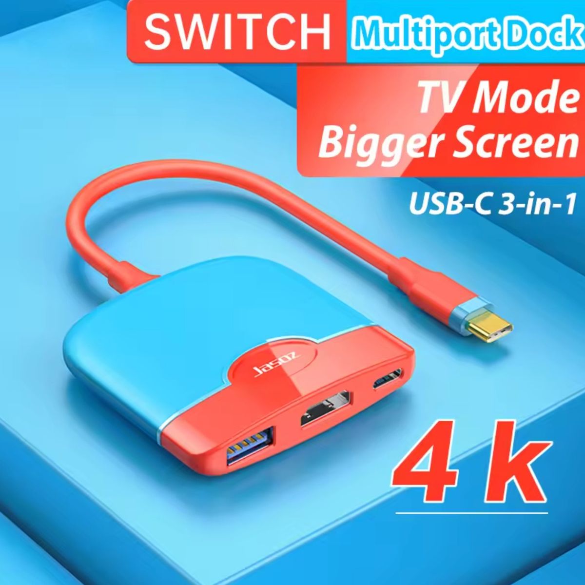GENERICO - Adaptador Hub Dock Tv Para Nintendo Switch 4k 60hz Usbc Hdmi