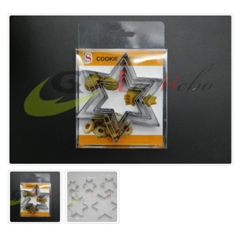 GENERICO - Cortador Galletas Estrella De Metal 5 Pcs