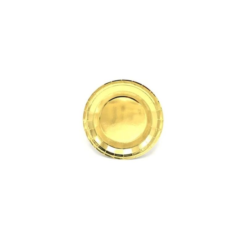 GENERICO - Plato Pequeño Metalizado Oro 6pcs 18cm