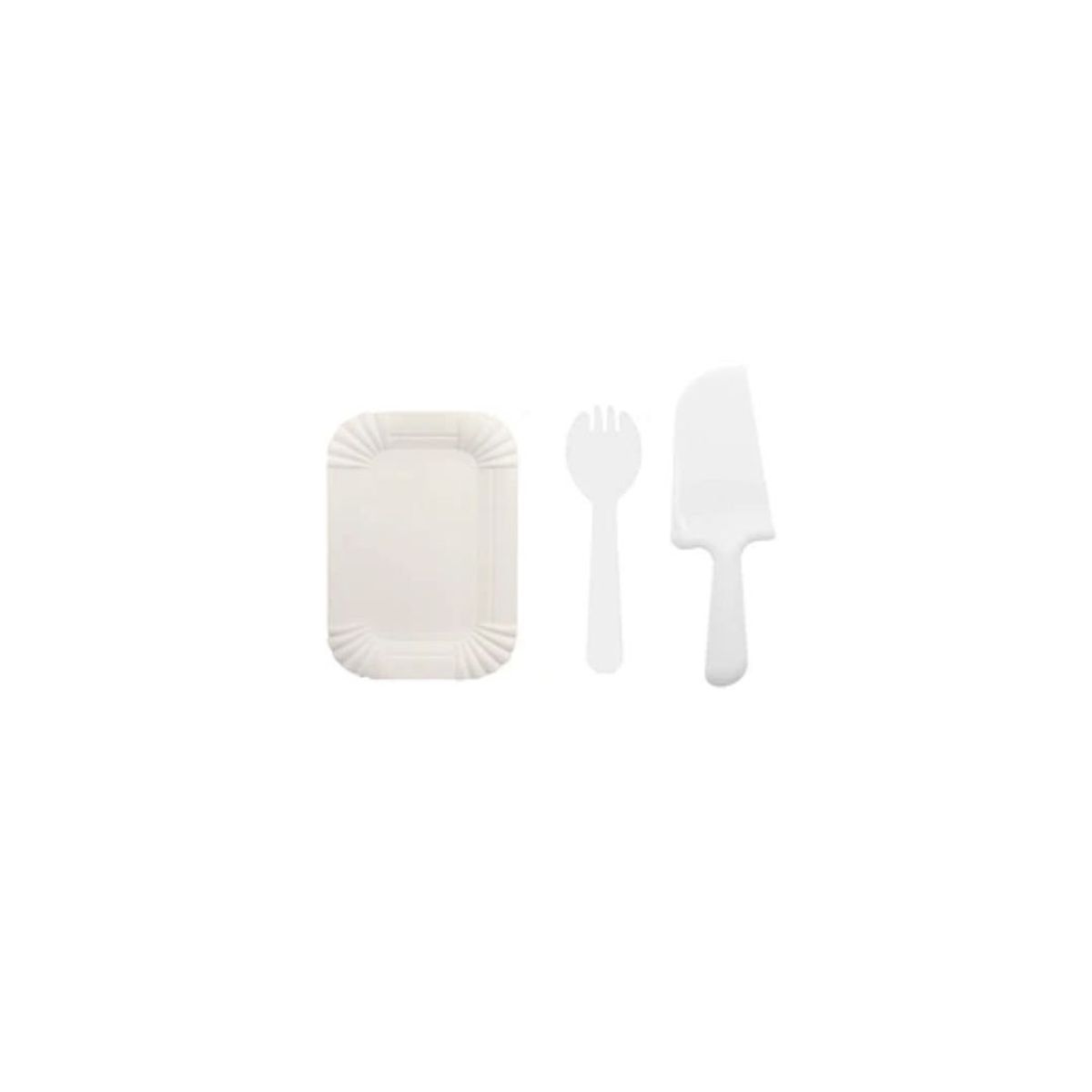 GENERICO - Juego De Platos y Cubiertos De Cumpleaños 13pcs Blanco