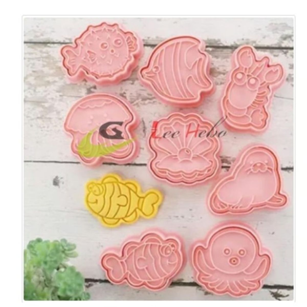 GENERICO - Cortador Galletas Animales Marinos 8 Piezas Plastico