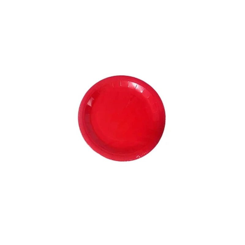 GENERICO - Plato Redondo Rojo 6pcs 18cm