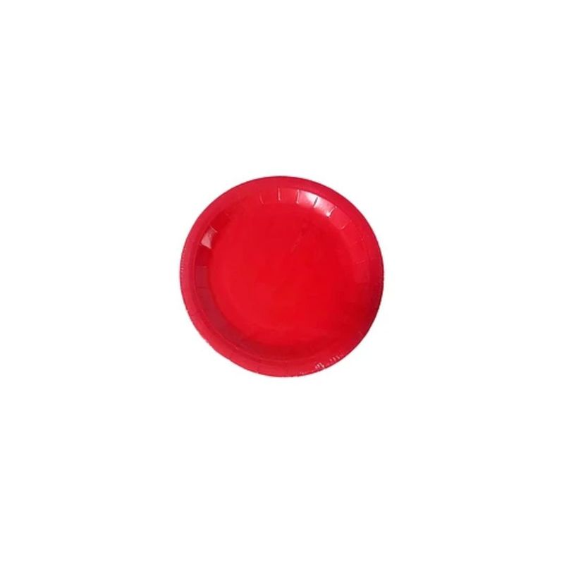 GENERICO - Plato Redondo Rojo 6pcs 23cm