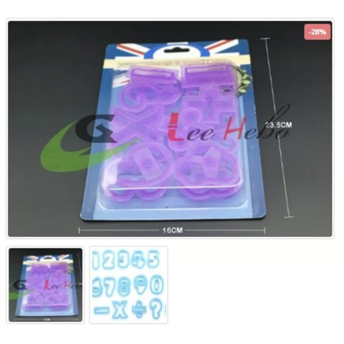 GENERICO - Cortador De Galletas Plastico Numeros 16 Piezas