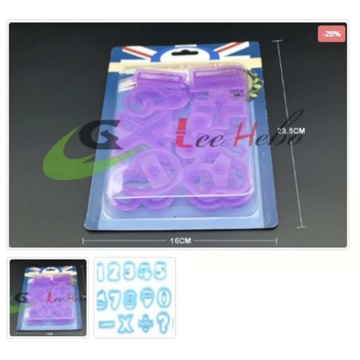 GENERICO - Cortador De Galletas Plastico Numeros 16 Piezas