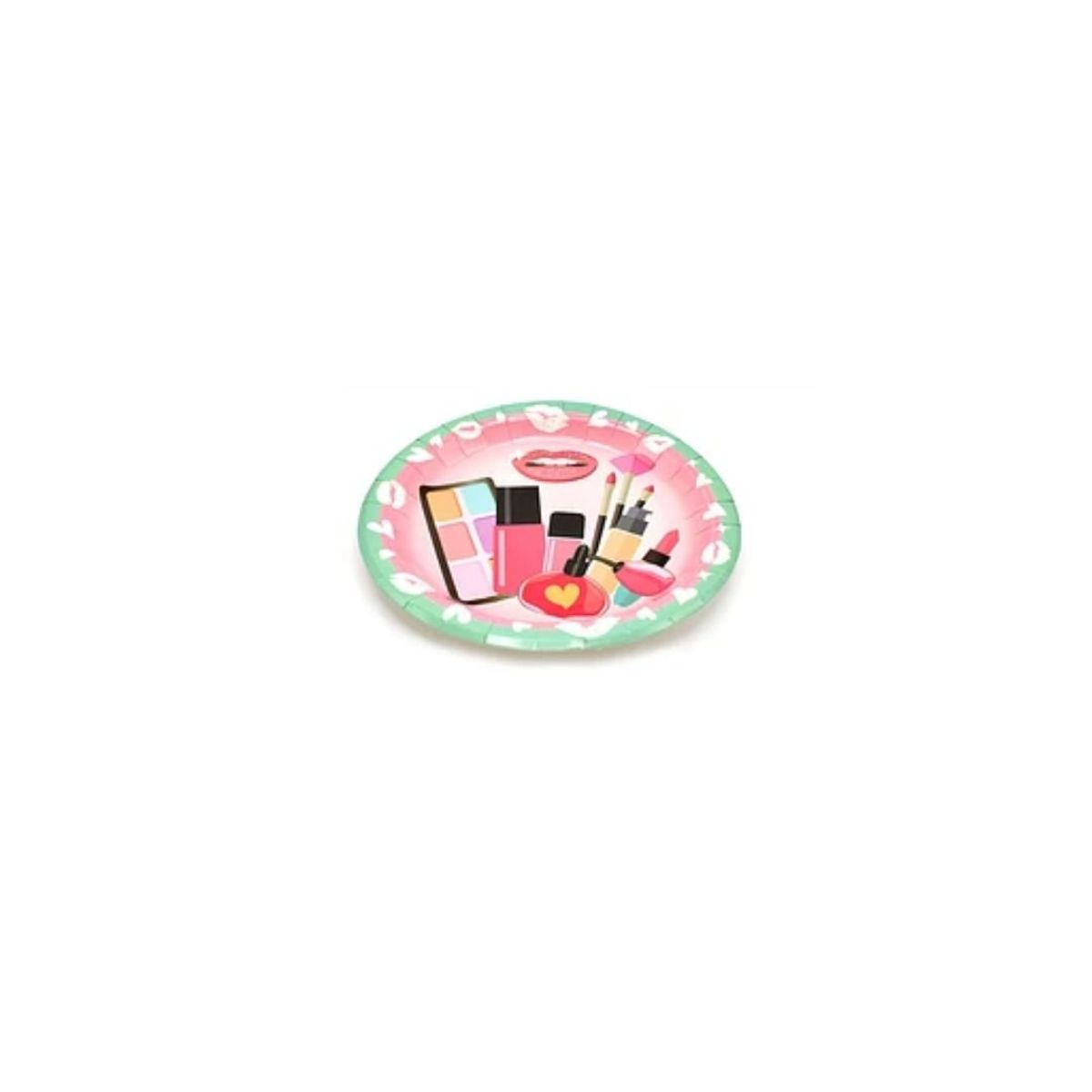 GENERICO - Platos De Cartón Motivo Maquillaje 23cm 6pcs
