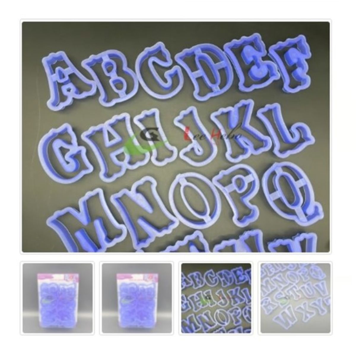 GENERICO - Cortador De Galletas Plastico Abecedario 26 Pcs Azul