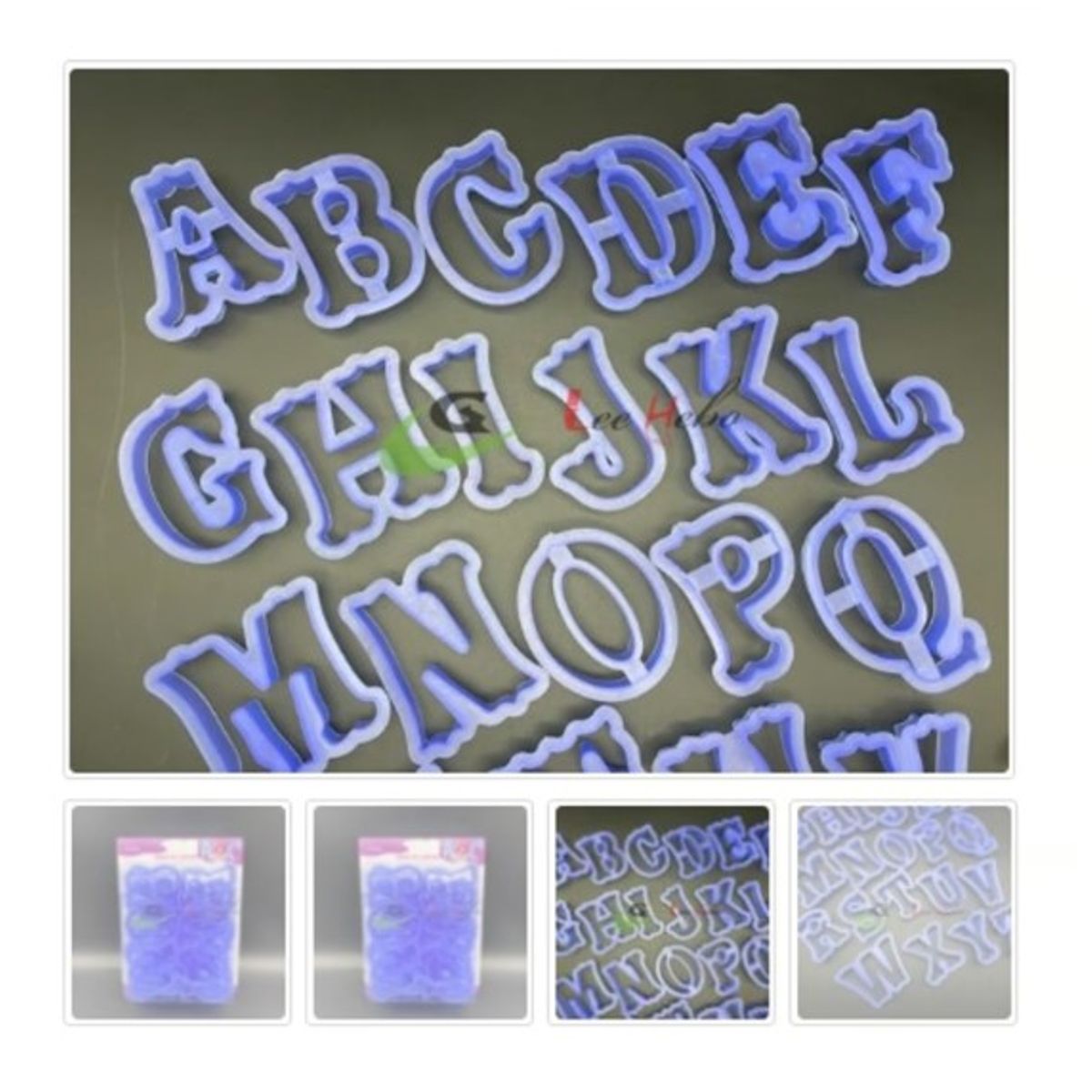 GENERICO - Cortador De Galletas Plastico Abecedario 26 Pcs Azul