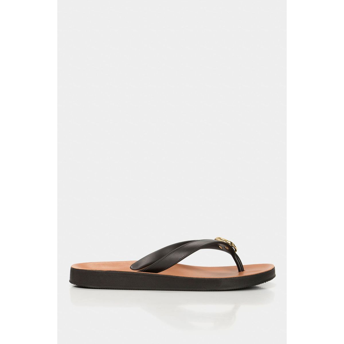 VELEZ - Vélez Sandalia Playera De Cuero Para Mujer Herraje VZ Negro