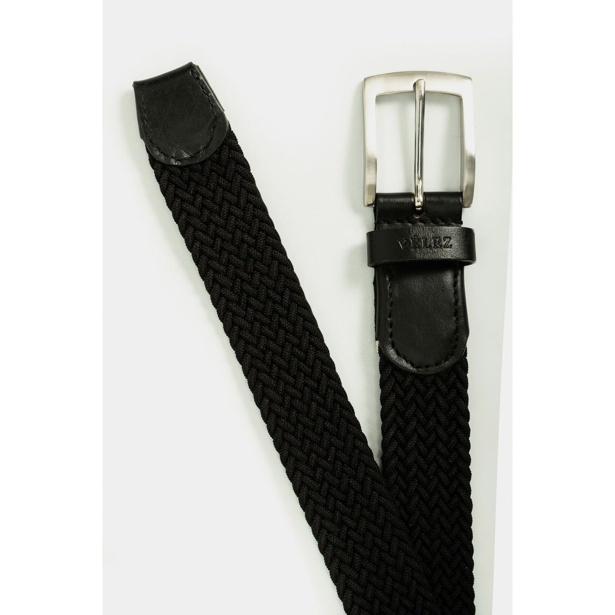 VELEZ - Vélez Cinturón Unifaz Cordón Por Cuero Hombre Trenza Negro