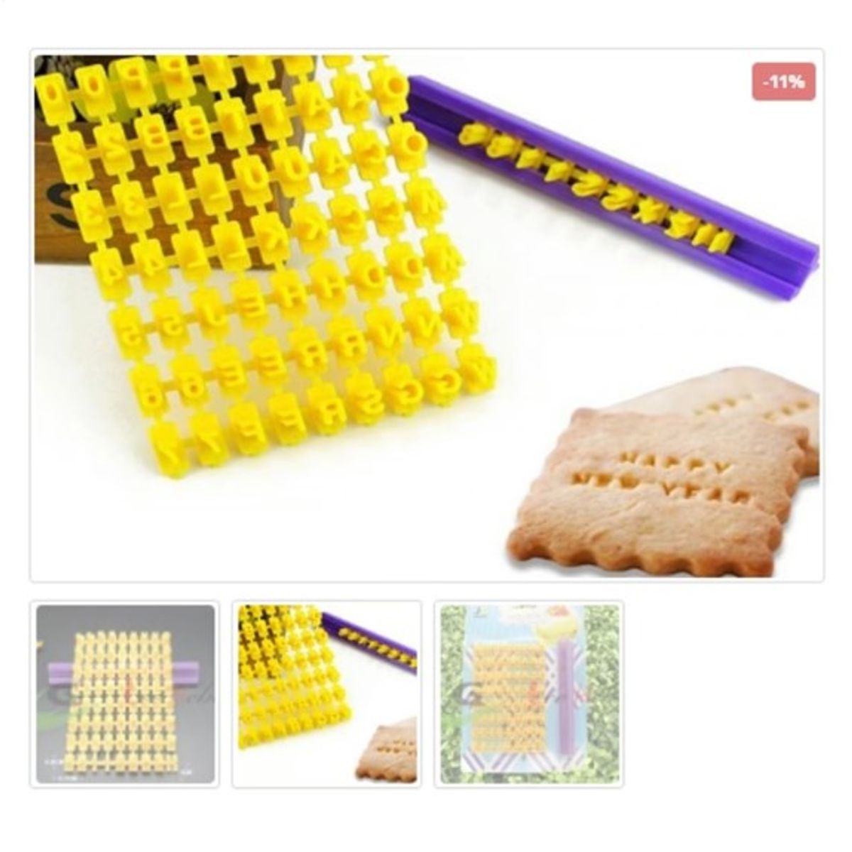 GENERICO - Cortador De Galletas Plastico Letras Y Numeros