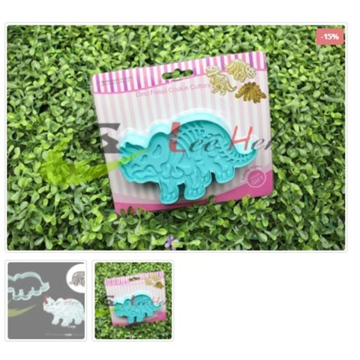 GENERICO - Cortador De Galletas Plastico Figura Triceraptos