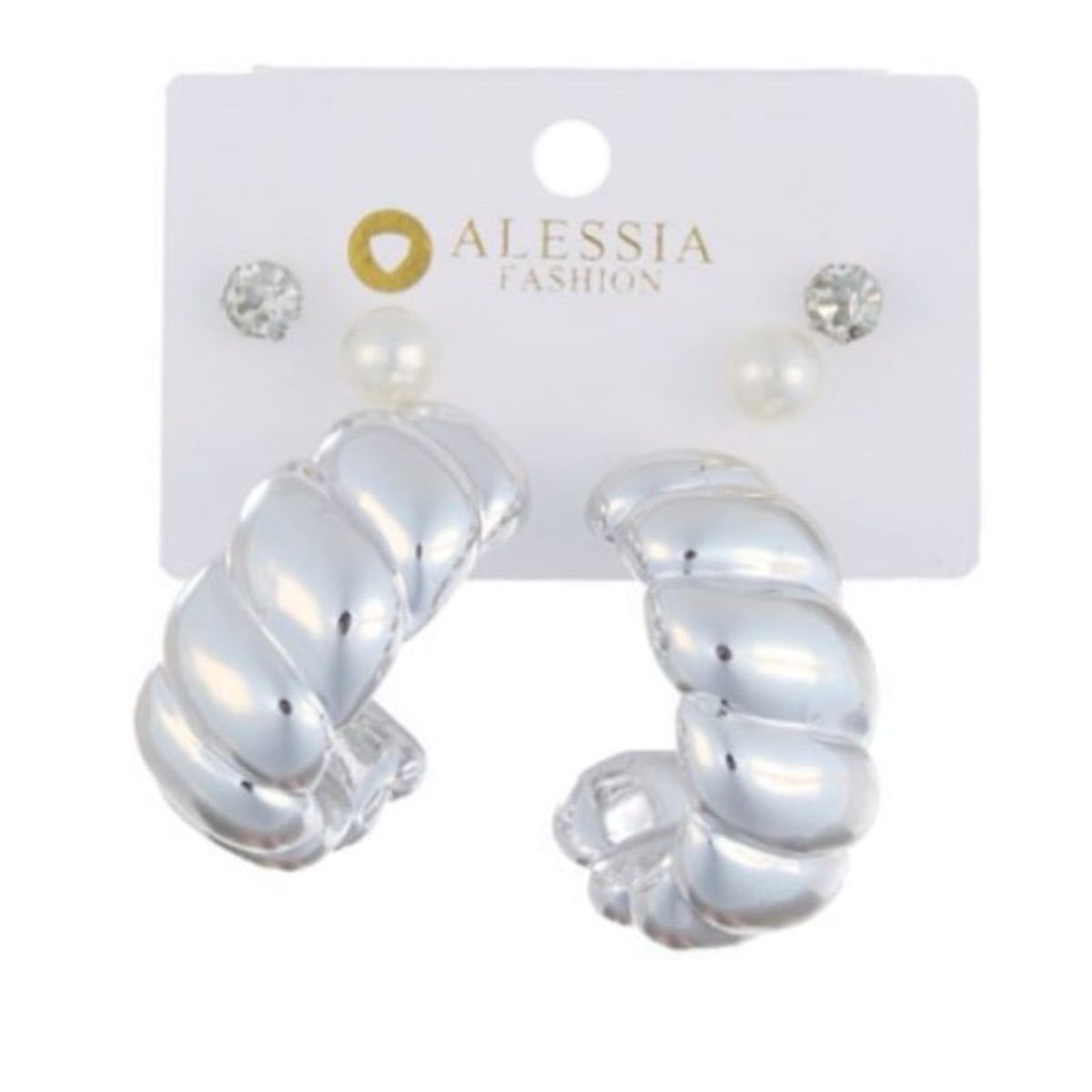 GENERICO - Set 3 Pares De Aros Aretes Pendientes Dorados Y Perlas Mujer A3
