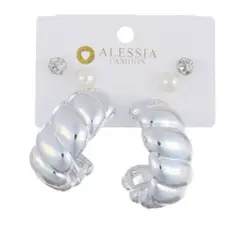 GENERICO - Set 3 Pares De Aros Aretes Pendientes Dorados Y Perlas Mujer A3