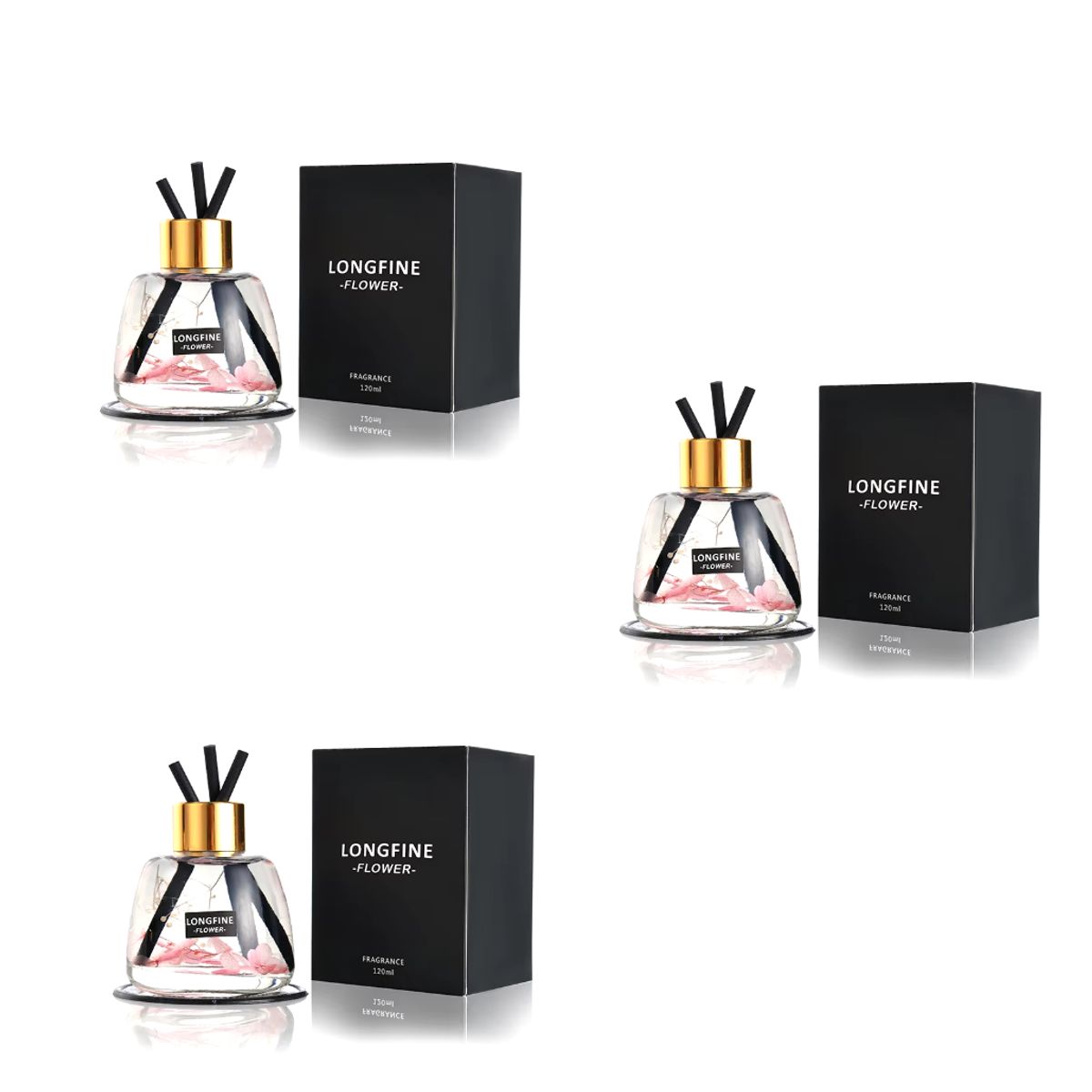 GENERICO - Pack X3 Difusor Aceite Aromático Plantas Naturales Aromaterapia 120ML