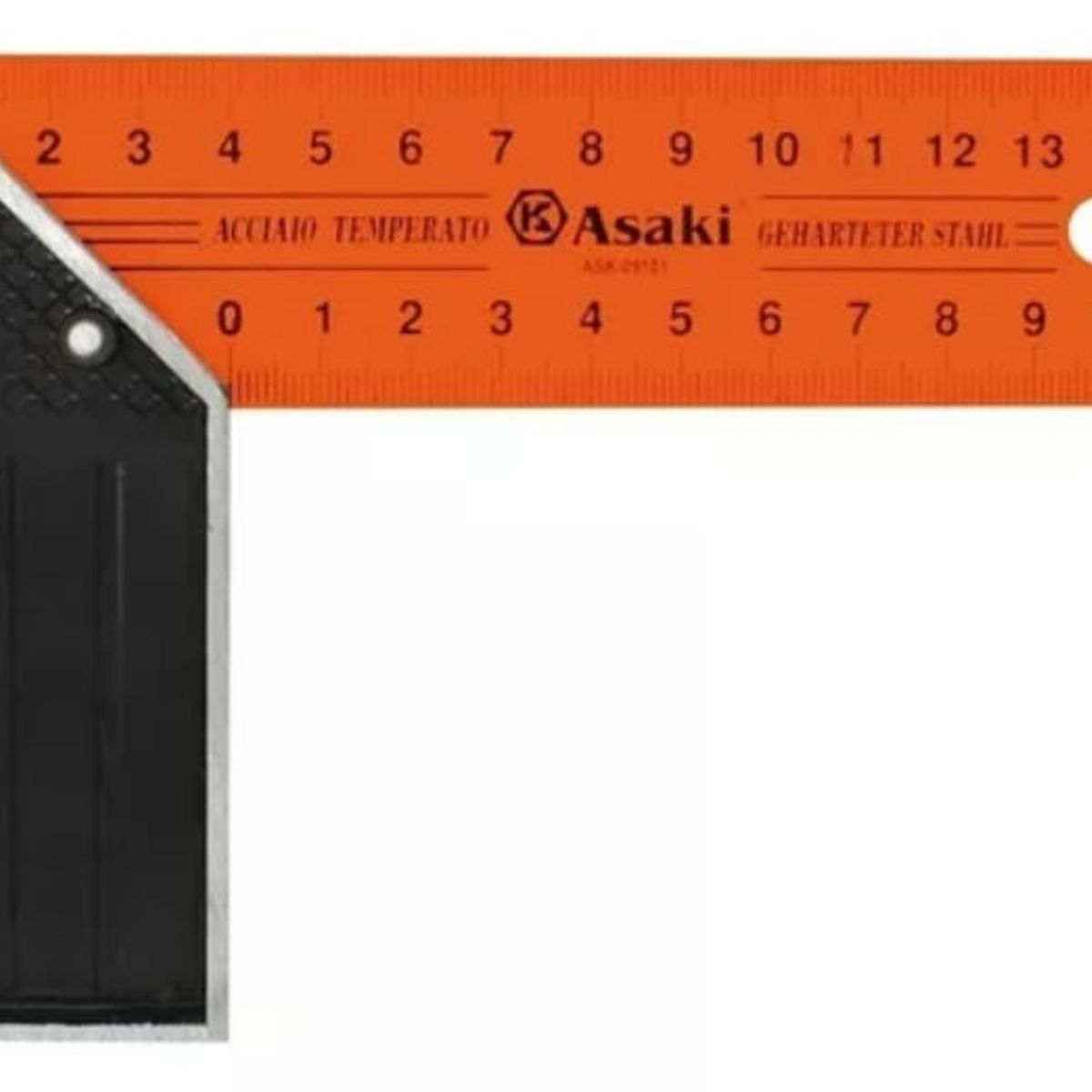 GENERICO - Escuadra Pintado Naranja 6 Pulgadas 15 cm Asaki