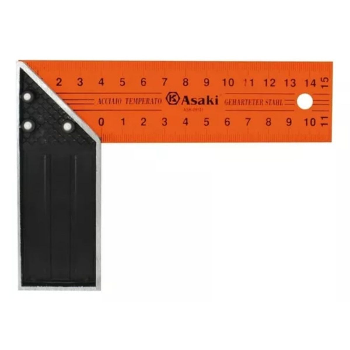 GENERICO - Escuadra Pintado Naranja 6 Pulgadas 15 cm Asaki