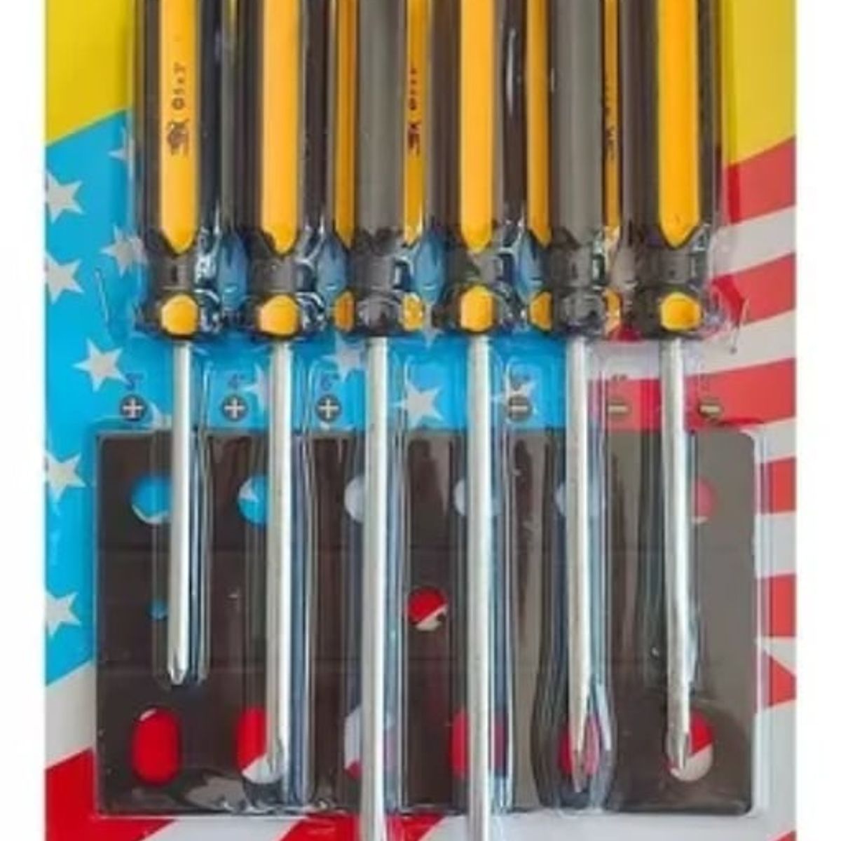 GENERICO - Kit de 6 Destornilladores Punta Magnetica Estrella Plano