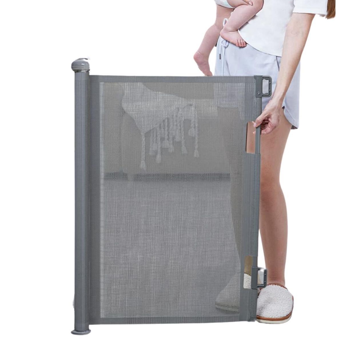 ELEONOR - Puerta Seguridad Retractil Sin Perforaciones 180 Cm - Gris