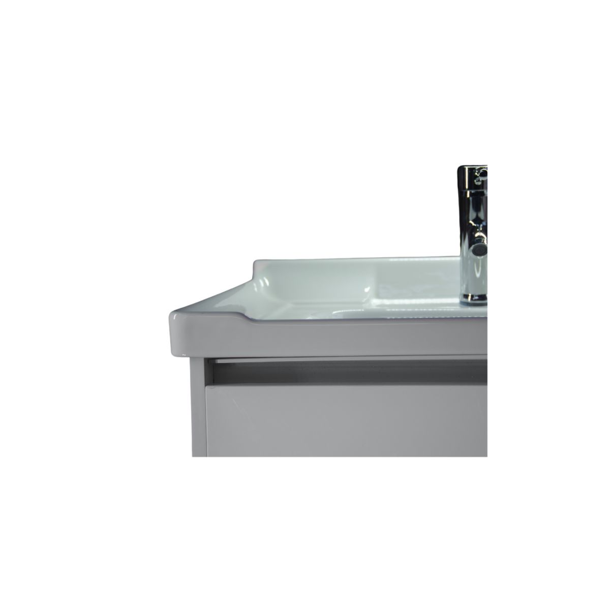 MODERN SPACE - Vanitorio 50x40 Cm Termolaminado Blanco Con Loza Y Grifería