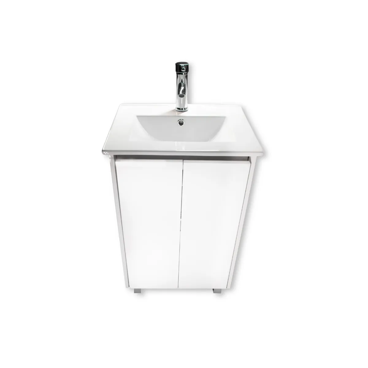 MODERN SPACE - Vanitorio 50x40 Cm Termolaminado Blanco Con Loza Y Grifería