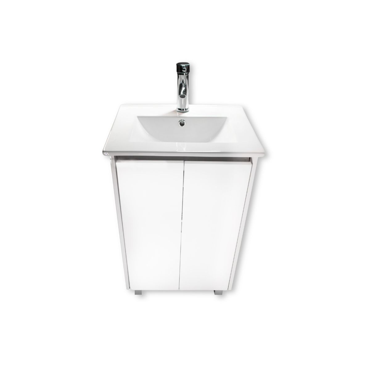 MODERN SPACE - Vanitorio 50x40 Cm Termolaminado Blanco Con Loza Y Grifería